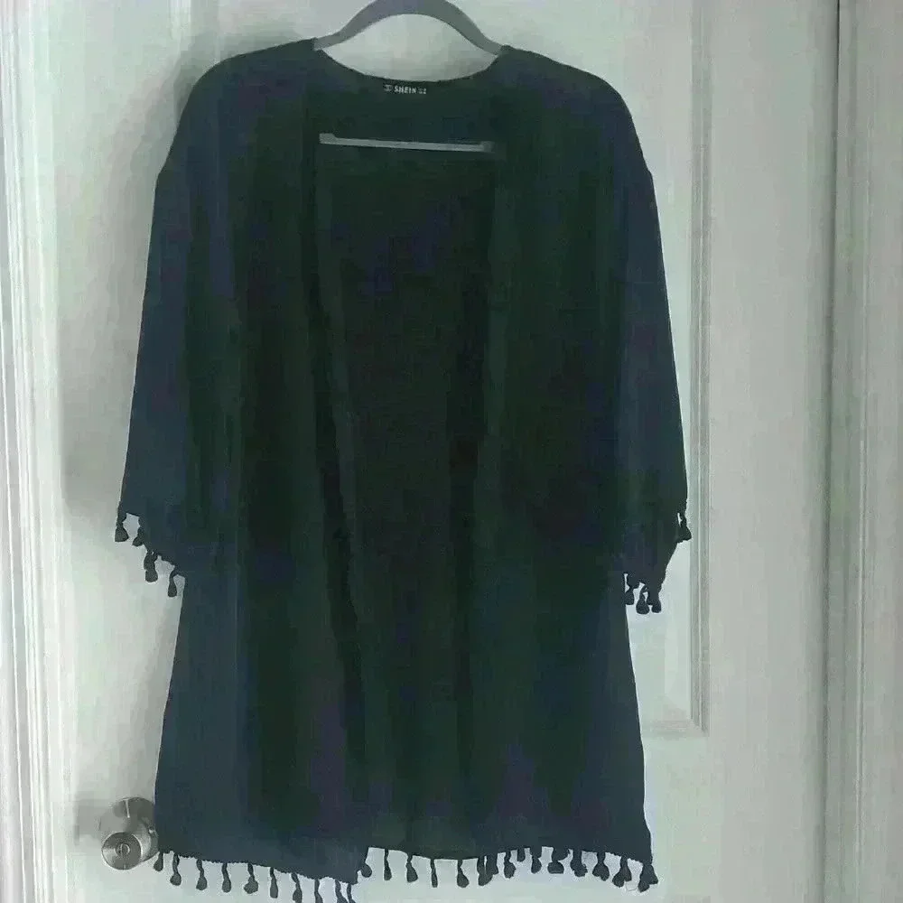 Black sheer cover up by Shein Sz med. - Picture 1 of 3